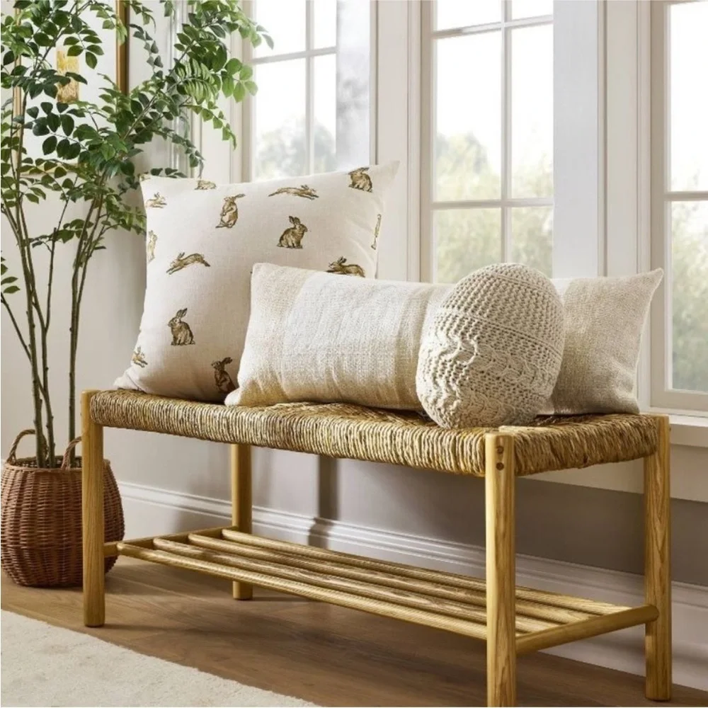 Threshold Studio McGee Shaped Crochet Egg Throw Pillow Cream